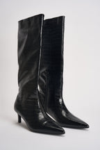 Stivali donna in ecopelle croco neri 15356463 BLACK CROCO ONLY 