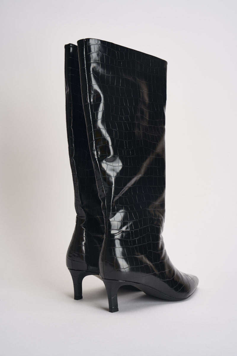 Stivali donna in ecopelle croco neri 15356463 BLACK CROCO ONLY 