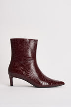 Stivaletti donna con tacco pitonato bordeaux 15356465 FIGH ONLY 