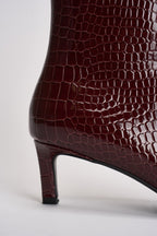 Stivaletti donna con tacco pitonato bordeaux 15356465 FIGH ONLY 