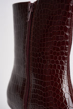 Stivaletti donna con tacco pitonato bordeaux 15356465 FIGH ONLY 