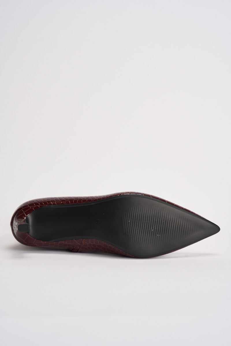 Stivaletti donna con tacco pitonato bordeaux 15356465 FIGH ONLY 