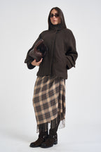 Cappotto donna corto marrone scuro 15373247 DELICIOSO ONLY 