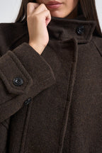 Cappotto donna corto marrone scuro 15373247 DELICIOSO ONLY 