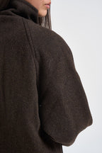 Cappotto donna corto marrone scuro 15373247 DELICIOSO ONLY 