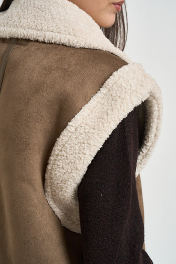 Smanicato donna effetto montone taupe - 6
