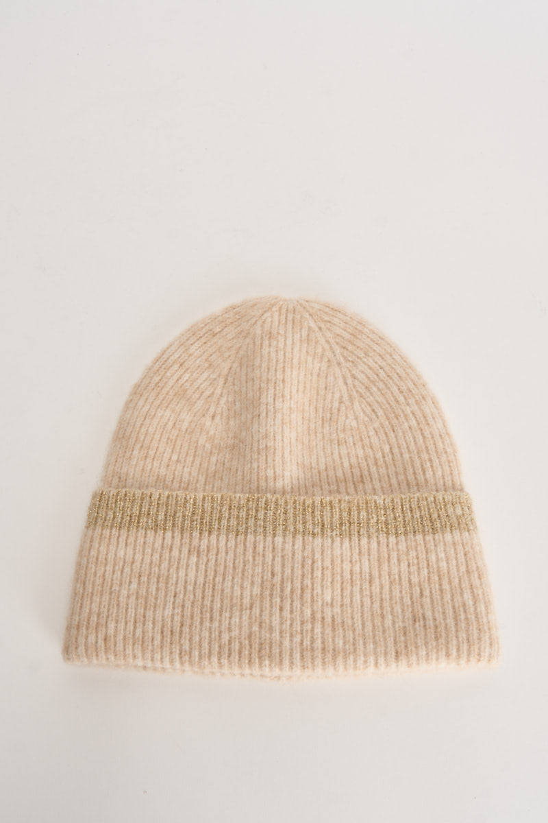 Berretto donna a coste beige chiaro 15376330 OATMEAL ONLY 