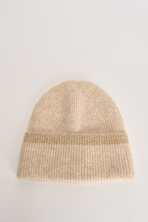 Berretto donna a coste beige chiaro 15376330 OATMEAL ONLY 