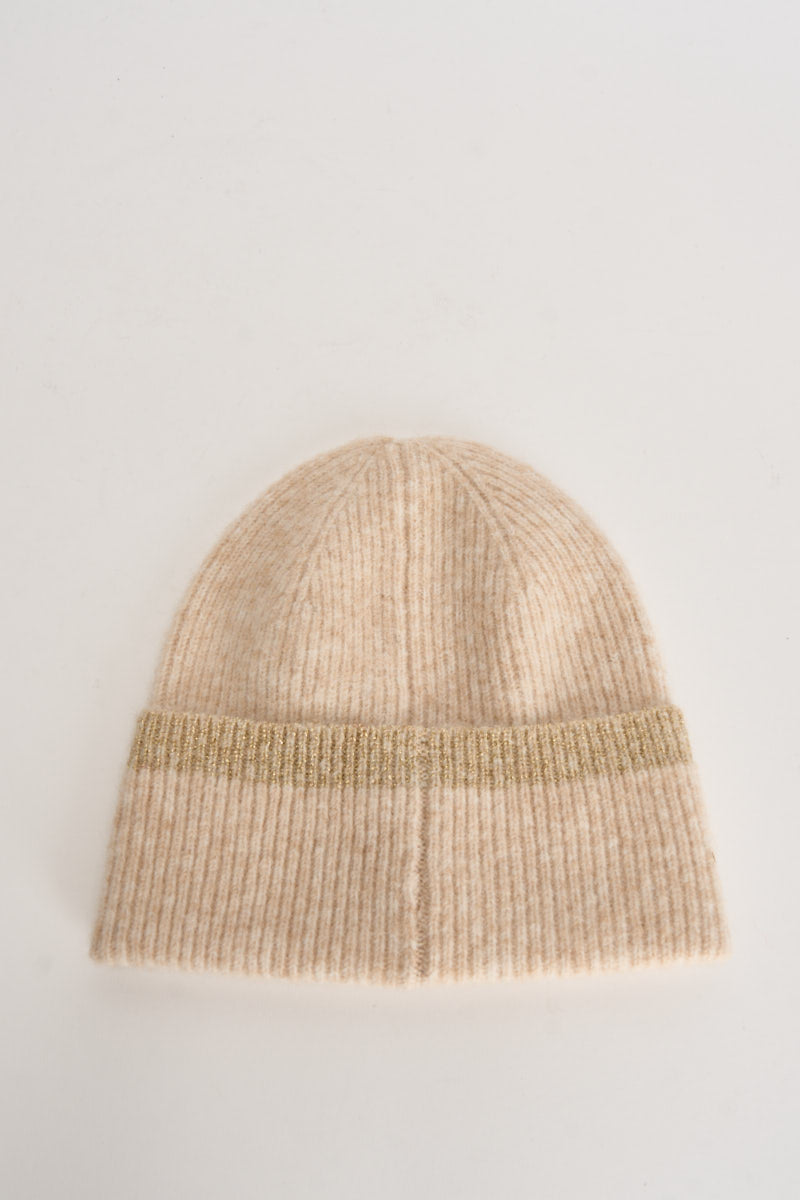 Berretto donna a coste beige chiaro 15376330 OATMEAL ONLY 