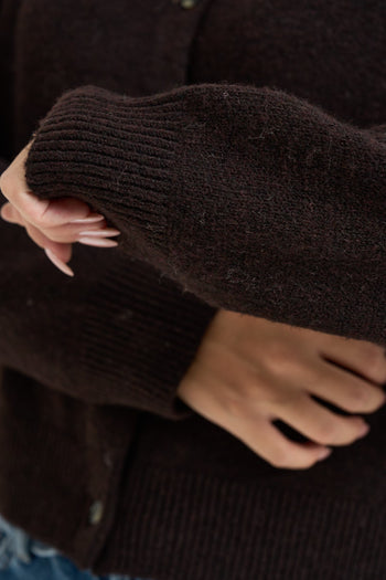 Cardigan donna Onlaliva con bottoni moro - 4