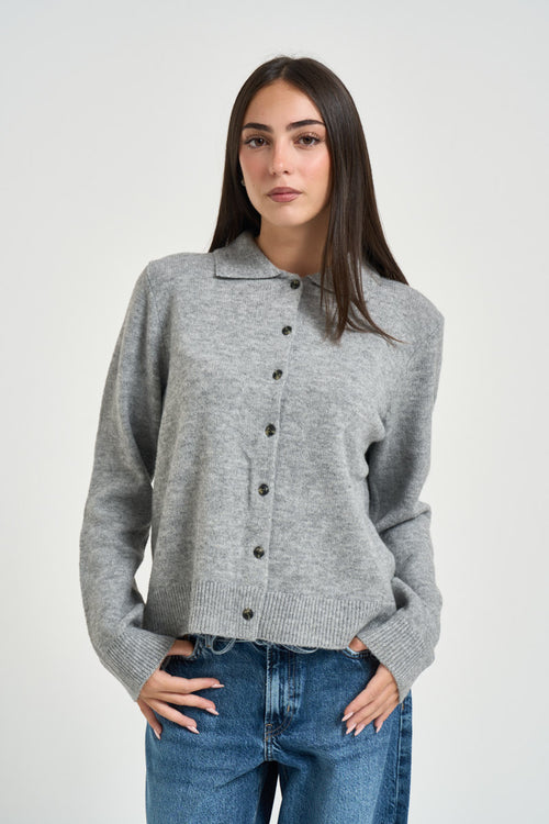 Cardigan donna Onlaliva con bottoni grigio chiaro - 1