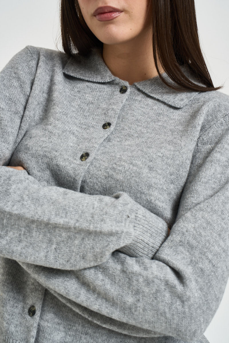 Cardigan donna Onlaliva con bottoni grigio chiaro 15382533 LIGHT GREY ONLY 