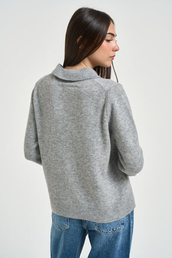 Cardigan donna Onlaliva con bottoni grigio chiaro - 4