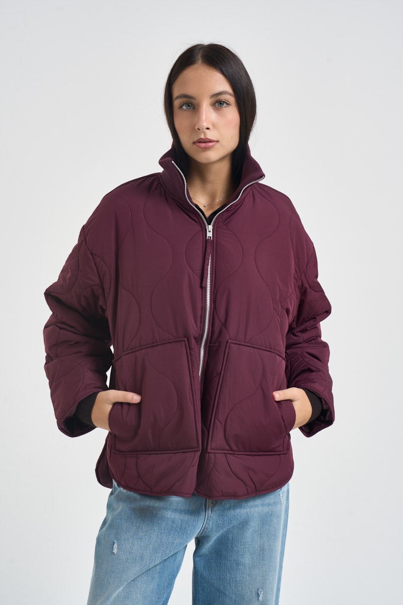 Giacca trapuntata donna vinaccia 15385182 CHOCOLATE TOART ONLY 