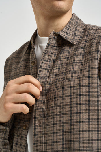 Camicia uomo a quadri tortora - 3