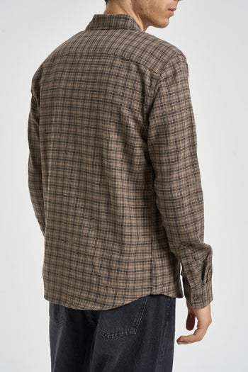 Camicia uomo a quadri tortora - 4