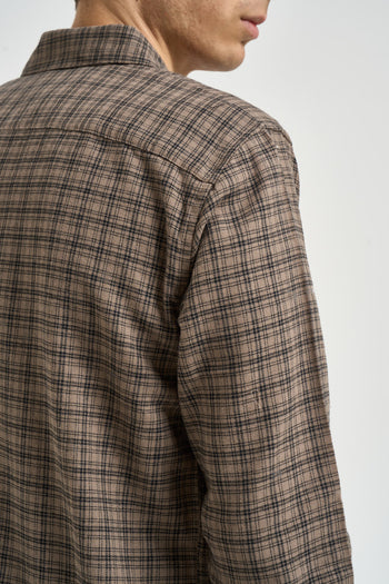 Camicia uomo a quadri tortora - 5