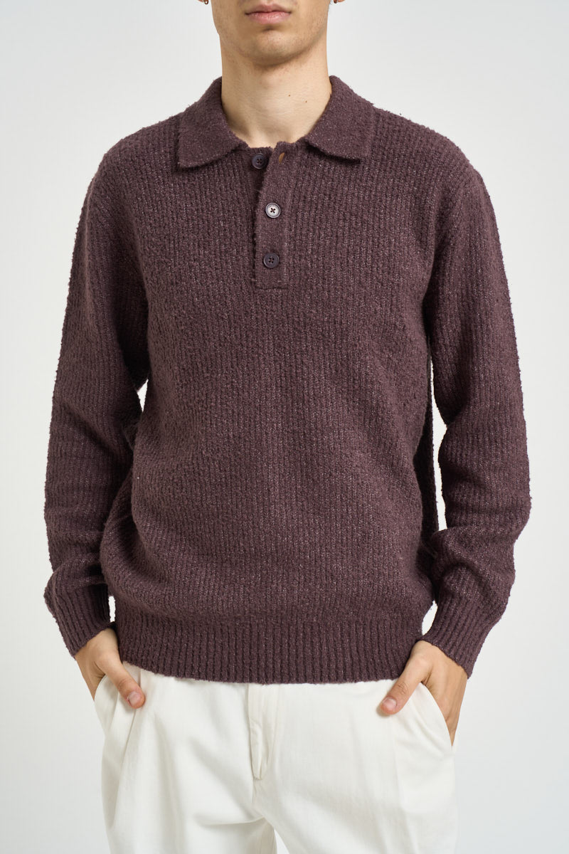 Maglia uomo con colletto bordeaux 22033324 RAISIN ONLY & SONS 