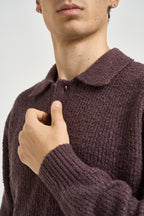 Maglia uomo con colletto bordeaux 22033324 RAISIN ONLY & SONS 