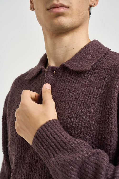 Maglia uomo con colletto bordeaux - 2