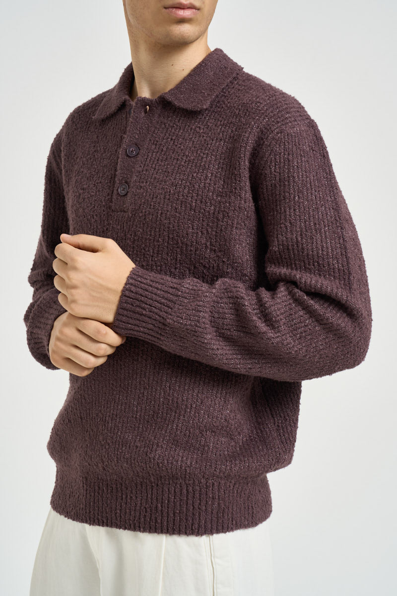 Maglia uomo con colletto bordeaux 22033324 RAISIN ONLY & SONS 
