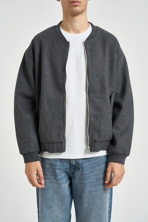 Bomber uomo alla coreana grigio antracite - 2