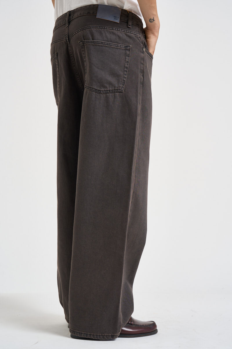Jeans uomo gamba larga marrone slavato 22036471 BROWN ONLY & SONS 