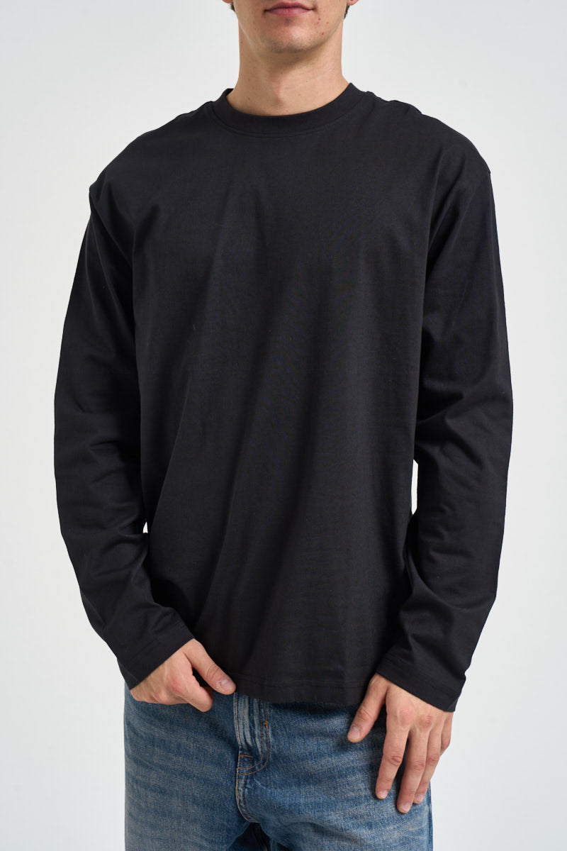 T-shirt uomo a maniche lunghe girocollo nero 22039241 BLACK ONLY & SONS 