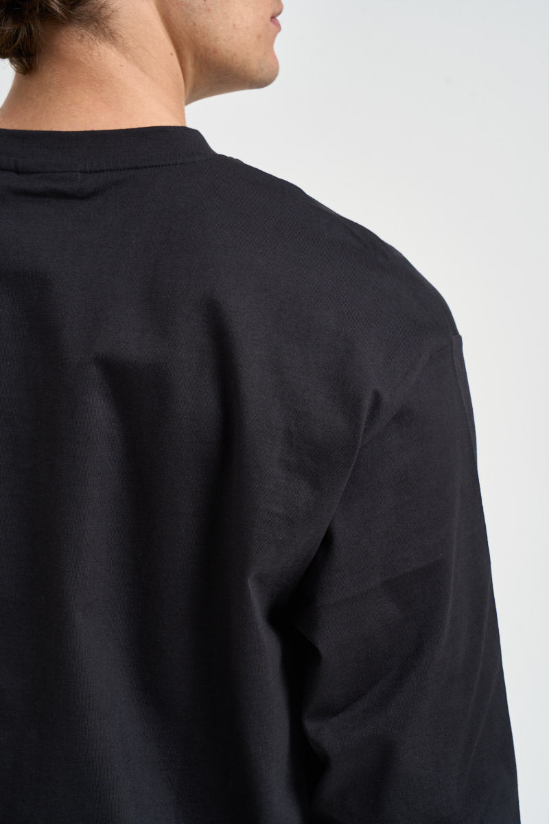 T-shirt uomo a maniche lunghe girocollo nero 22039241 BLACK ONLY & SONS 