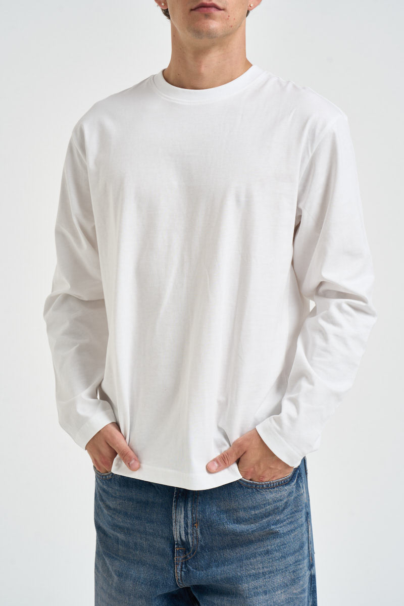 T-shirt uomo a maniche lunghe girocollo bianca 22039241 WHITE ONLY & SONS 