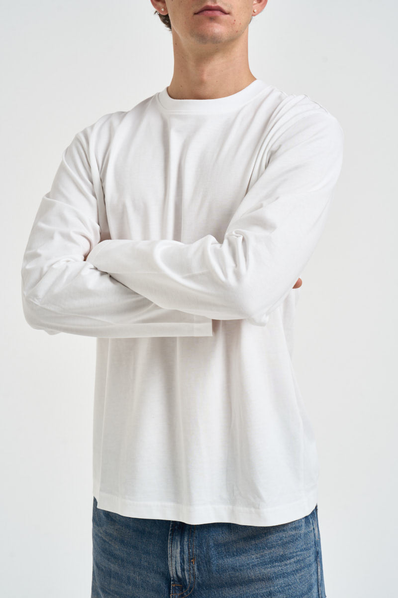 T-shirt uomo a maniche lunghe girocollo bianca 22039241 WHITE ONLY & SONS 