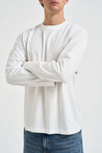 T-shirt uomo a maniche lunghe girocollo bianca 22039241 WHITE ONLY & SONS 