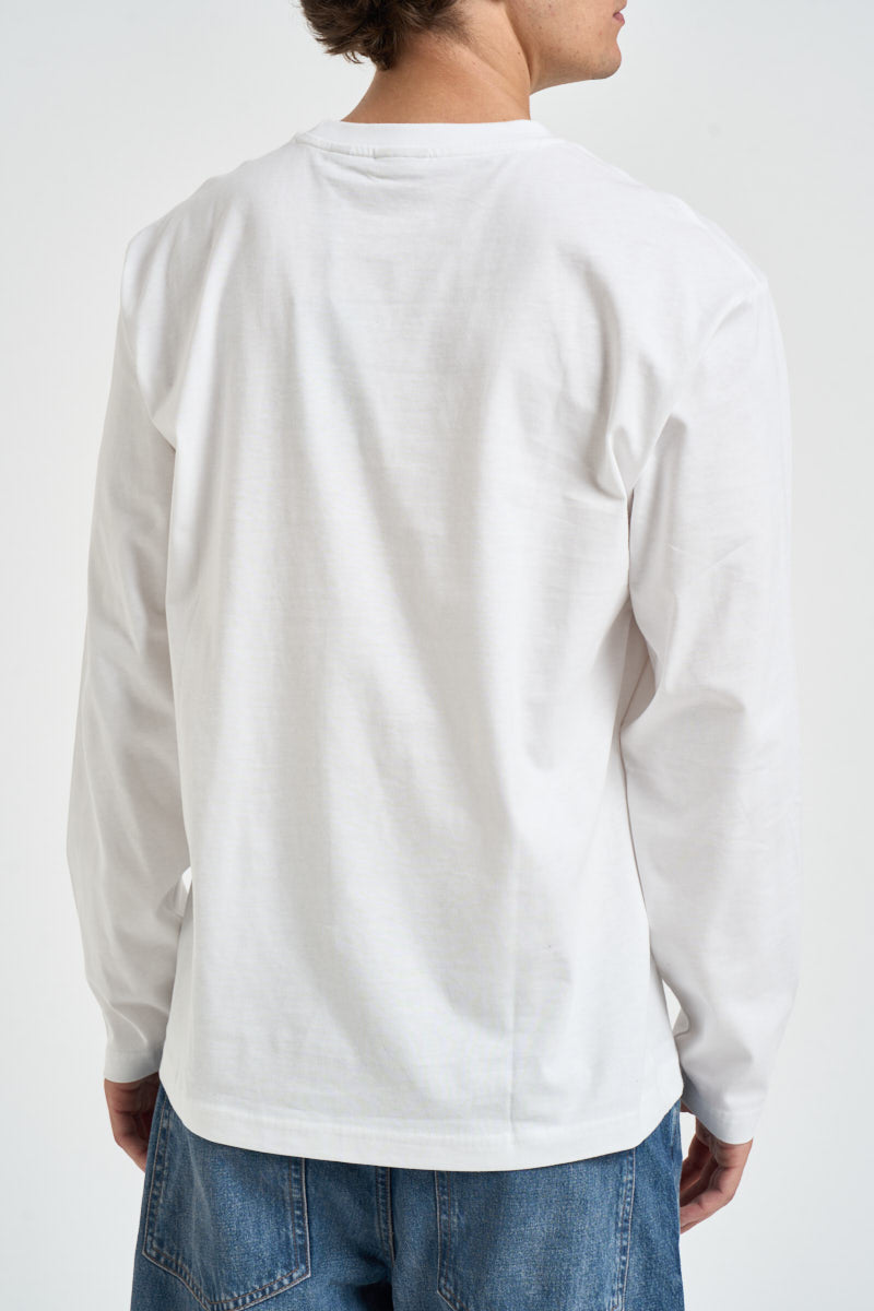 T-shirt uomo a maniche lunghe girocollo bianca 22039241 WHITE ONLY & SONS 