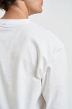 T-shirt uomo a maniche lunghe girocollo bianca 22039241 WHITE ONLY & SONS 