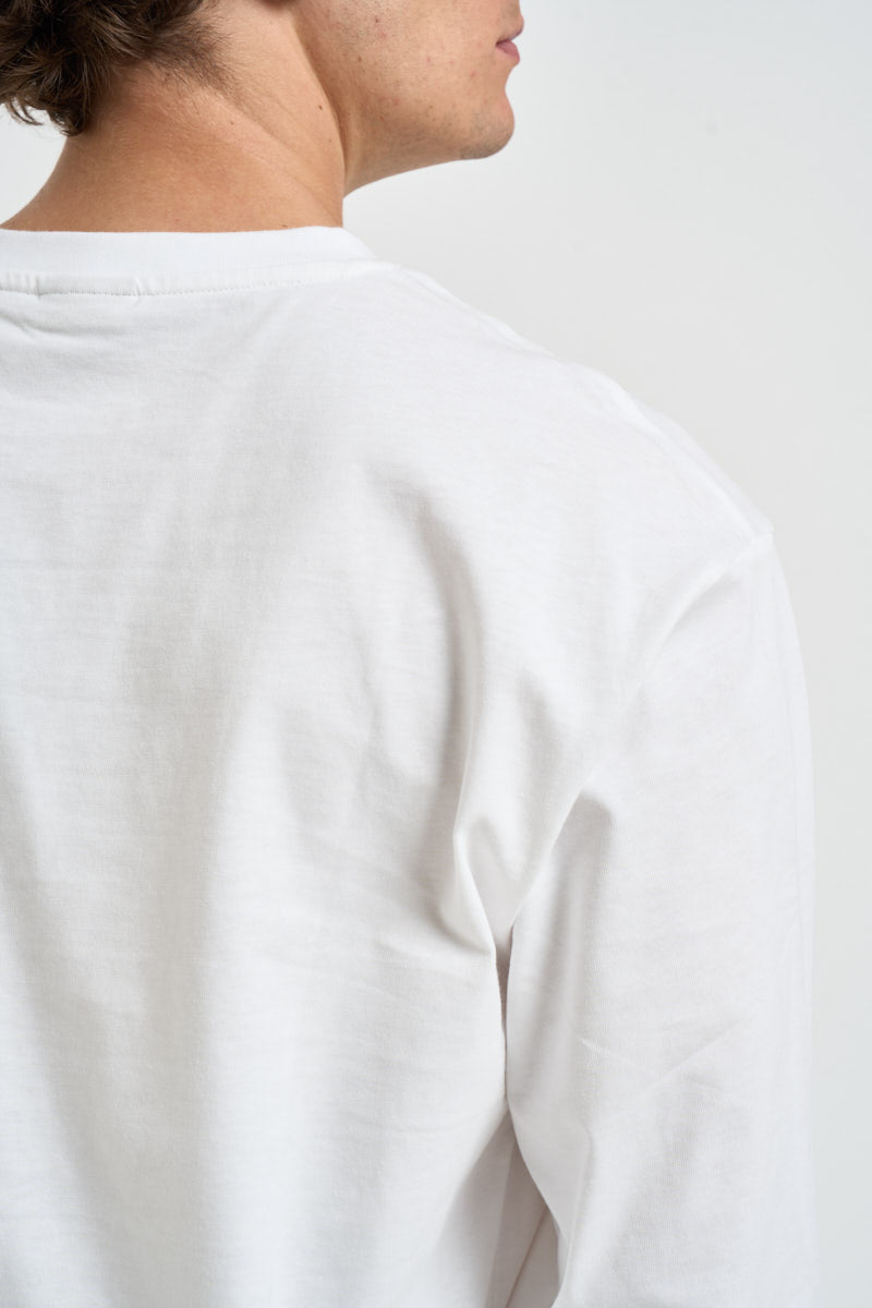 T-shirt uomo a maniche lunghe girocollo bianca 22039241 WHITE ONLY & SONS 
