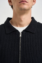 Cardigan uomo in maglia a coste nero 22039392 BLACK ONLY & SONS 
