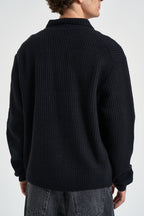 Cardigan uomo in maglia a coste nero 22039392 BLACK ONLY & SONS 