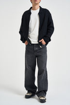 Cardigan uomo in maglia a coste nero 22039392 BLACK ONLY & SONS 
