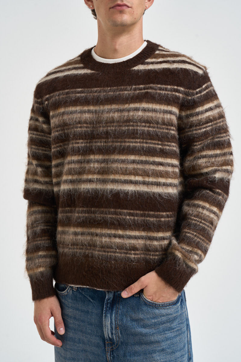 Maglione uomo girocollo marrone multicolor 22039405 COFFEE BEAN ONLY & SONS 