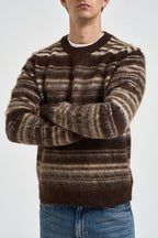 Maglione uomo girocollo marrone multicolor 22039405 COFFEE BEAN ONLY & SONS 