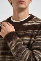 Maglione uomo girocollo marrone multicolor 22039405 COFFEE BEAN ONLY & SONS 