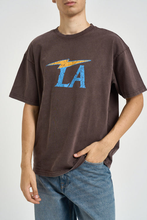 T-shirt uomo effetto vintage marrone - 1
