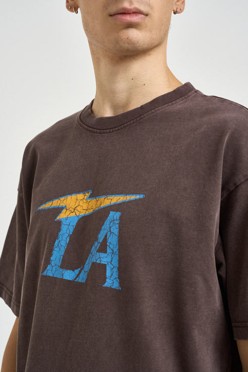 T-shirt uomo effetto vintage marrone - 2