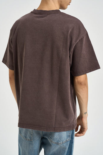 T-shirt uomo effetto vintage marrone - 3