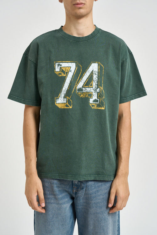 T-shirt uomo effetto vintage verde - 1