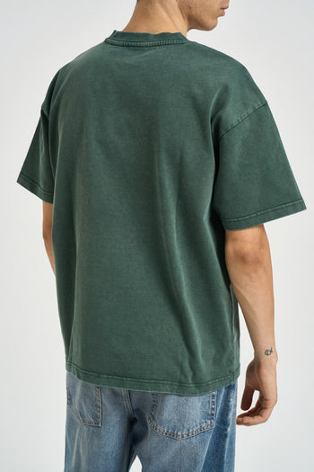 T-shirt uomo effetto vintage verde - 3