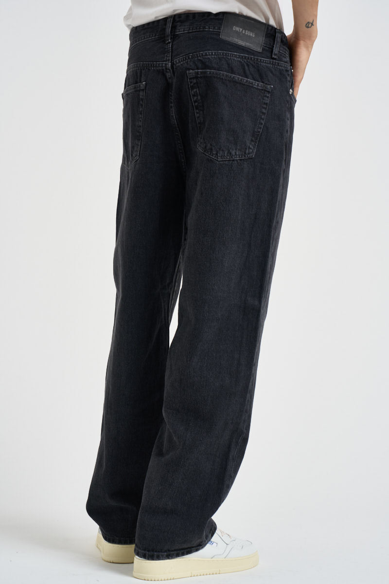 Jeans uomo loose fit neri 22026778 WASHED BLACK ONLY & SONS NOOS 