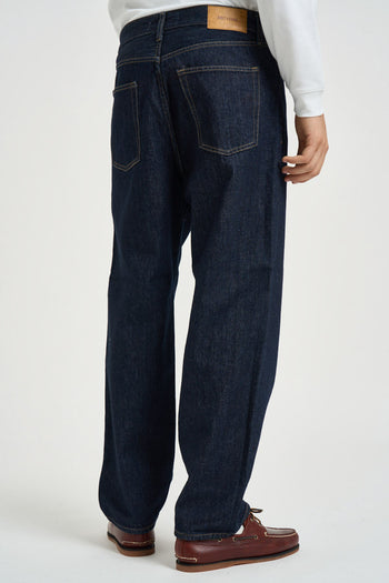 Jeans uomo gamba dritta in denim blu scuro - 4