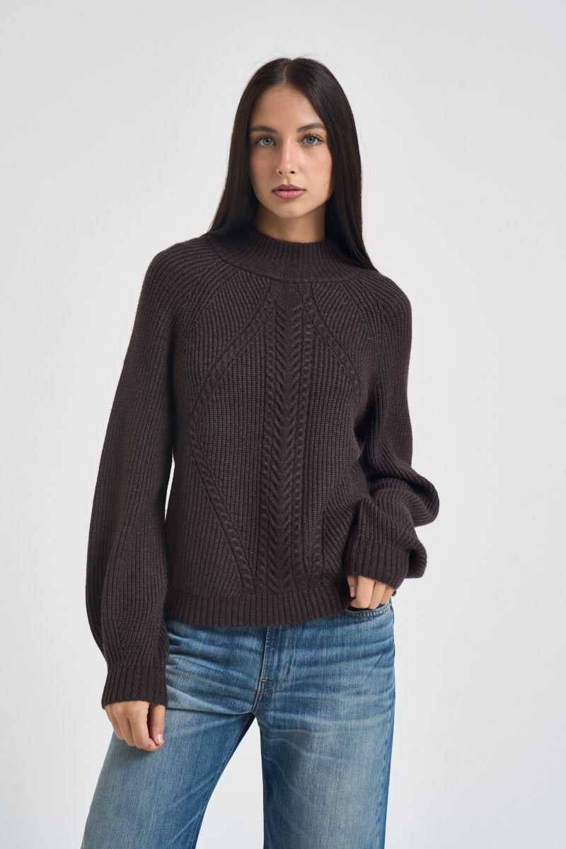Maglia donna mezzo collo alto moro 15324678 CHOCOLATE TOART ONLY NOOS 