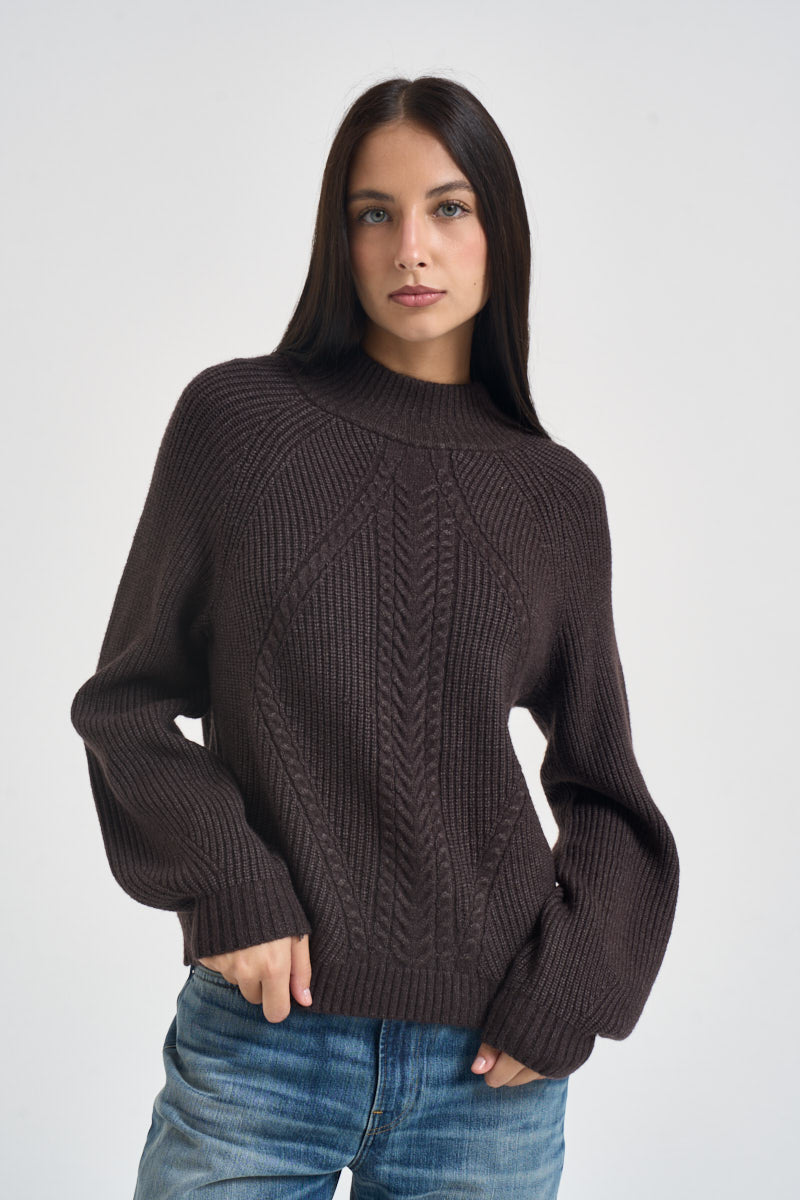 Maglia donna mezzo collo alto moro 15324678 CHOCOLATE TOART ONLY NOOS 